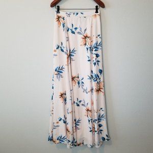 Lulu's Floral Pink Maxi Skirt Large